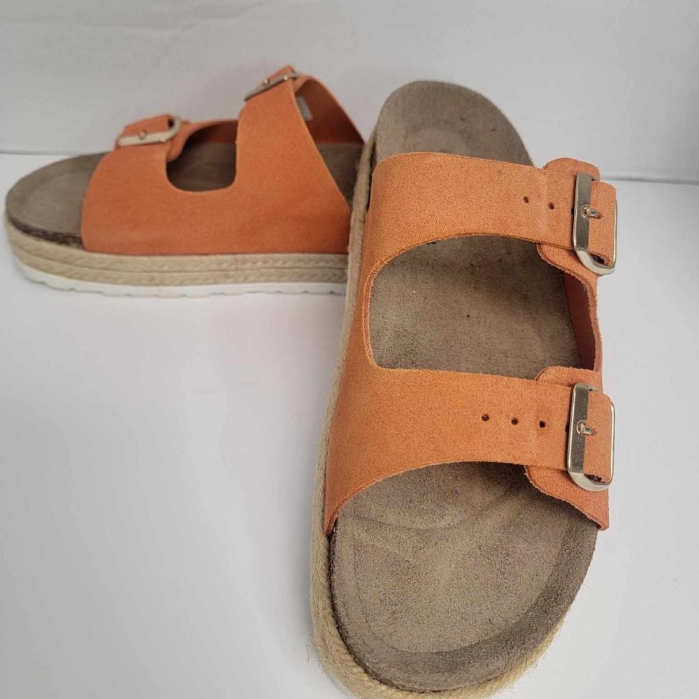 Celtic & Co. Women 41 size 10 Double Buckle Sandals Burnt Orange